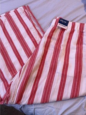Old Navy Wide Leg Red & White Striped Pants